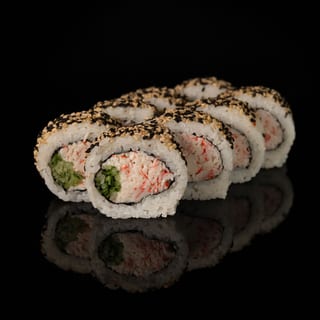 California Crab Mix in Sesame Roll