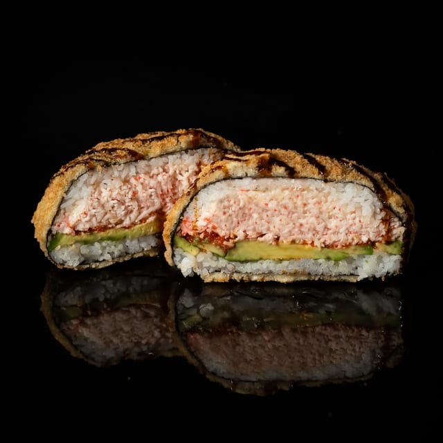 Imitation Crab Sushi Burger.