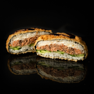Grilled Salmon Sushi Burger